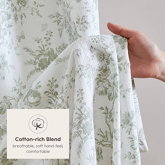 Laura Ashley Walled Garden Textured Floral Shower Curtain