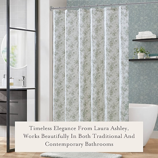 Laura Ashley Walled Garden Textured Floral Shower Curtain
