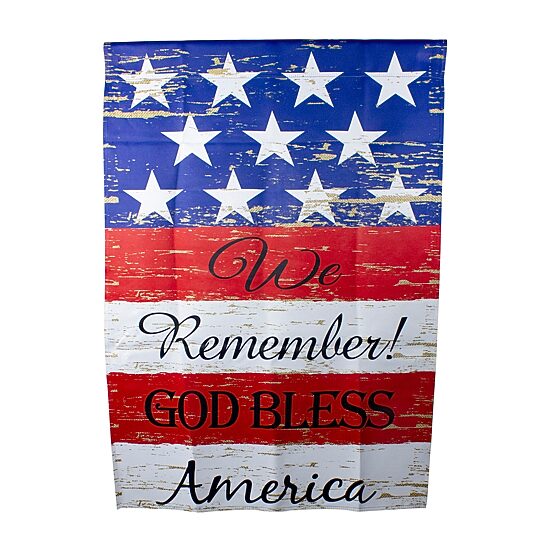Northlight 40" Stars And Stripes "We Remember God Bless America" House Flags