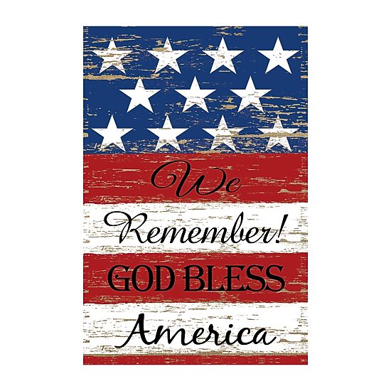 Northlight 40" Stars And Stripes "We Remember God Bless America" House Flags