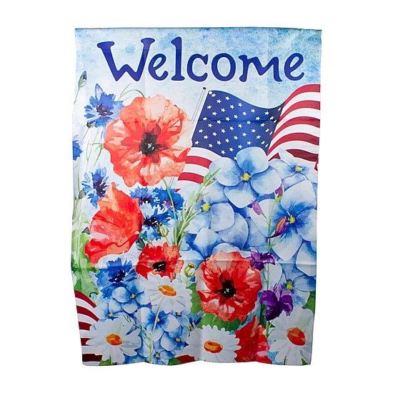 Northlight 40" Floral "Welcome" Outdoor House Flags