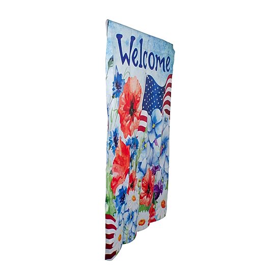 Northlight 40" Floral "Welcome" Outdoor House Flags