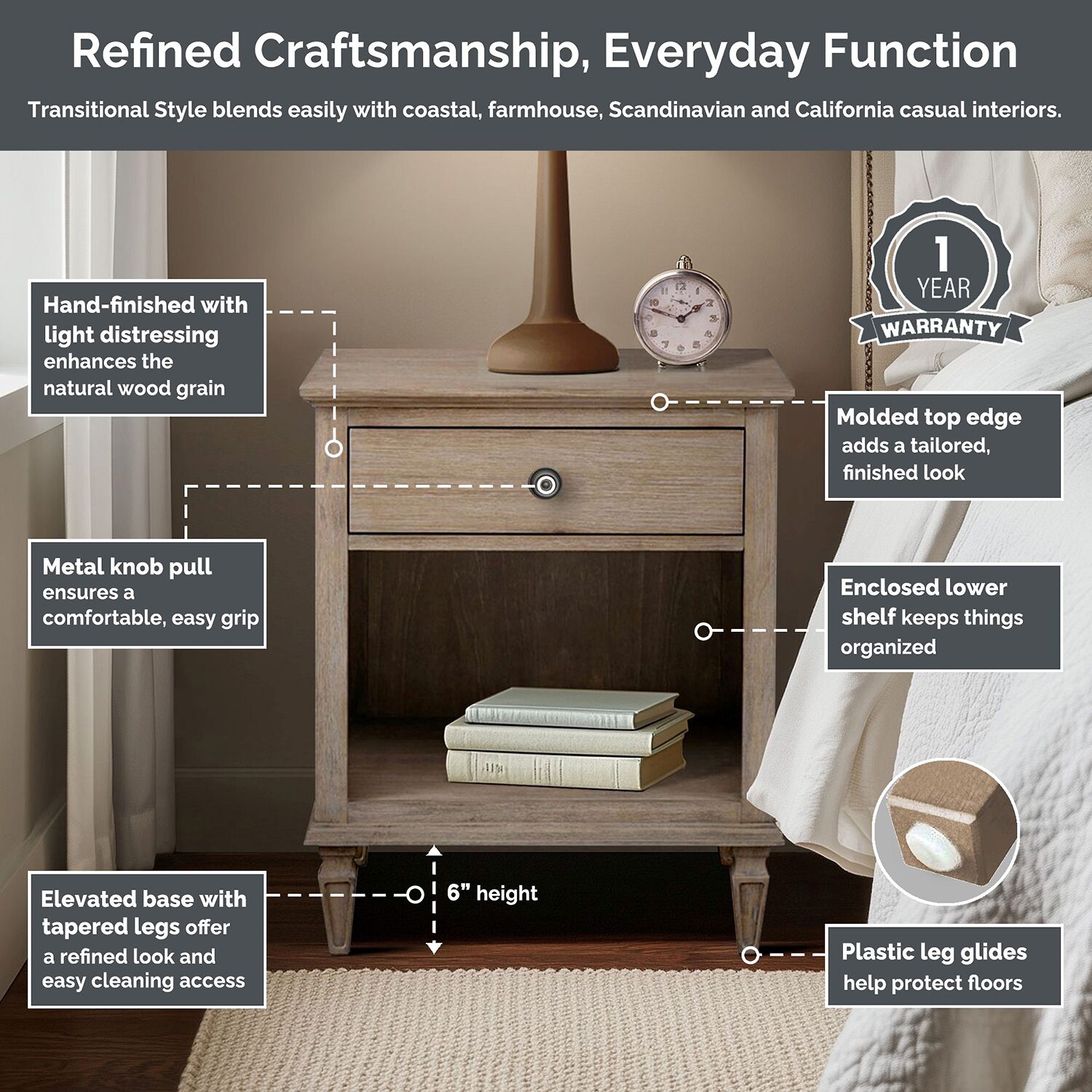 Madison Park Signature Victoria Nightstand