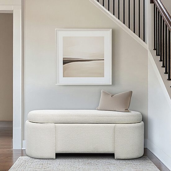 Martha Stewart Leslie Storage Bench in Ivory