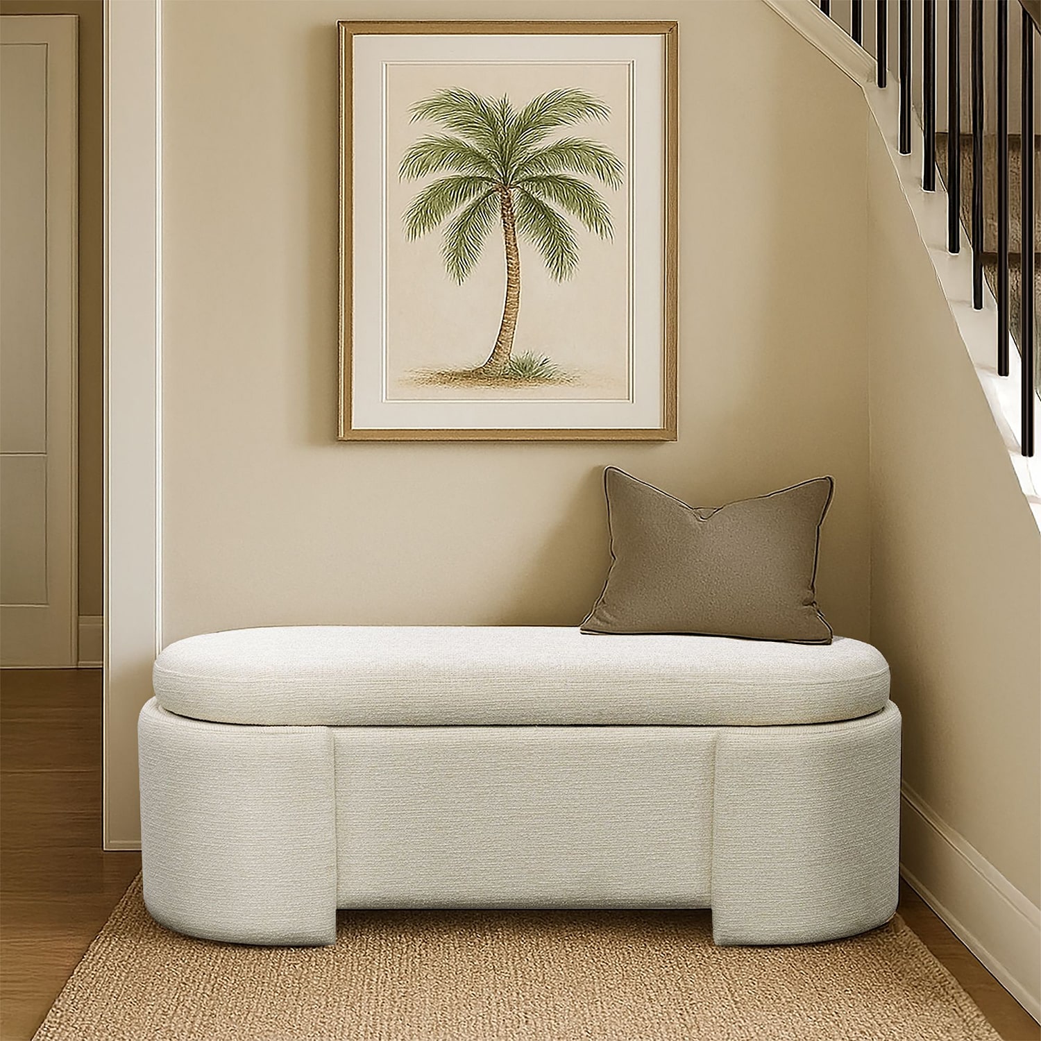 Martha Stewart Leslie Storage Bench in Ivory