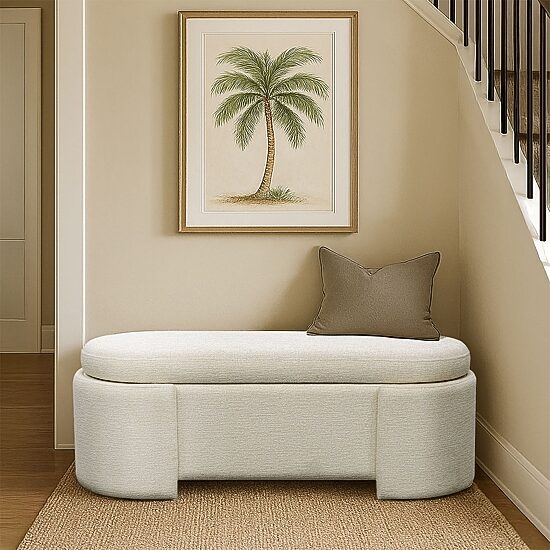 Martha Stewart Leslie Storage Bench in Ivory