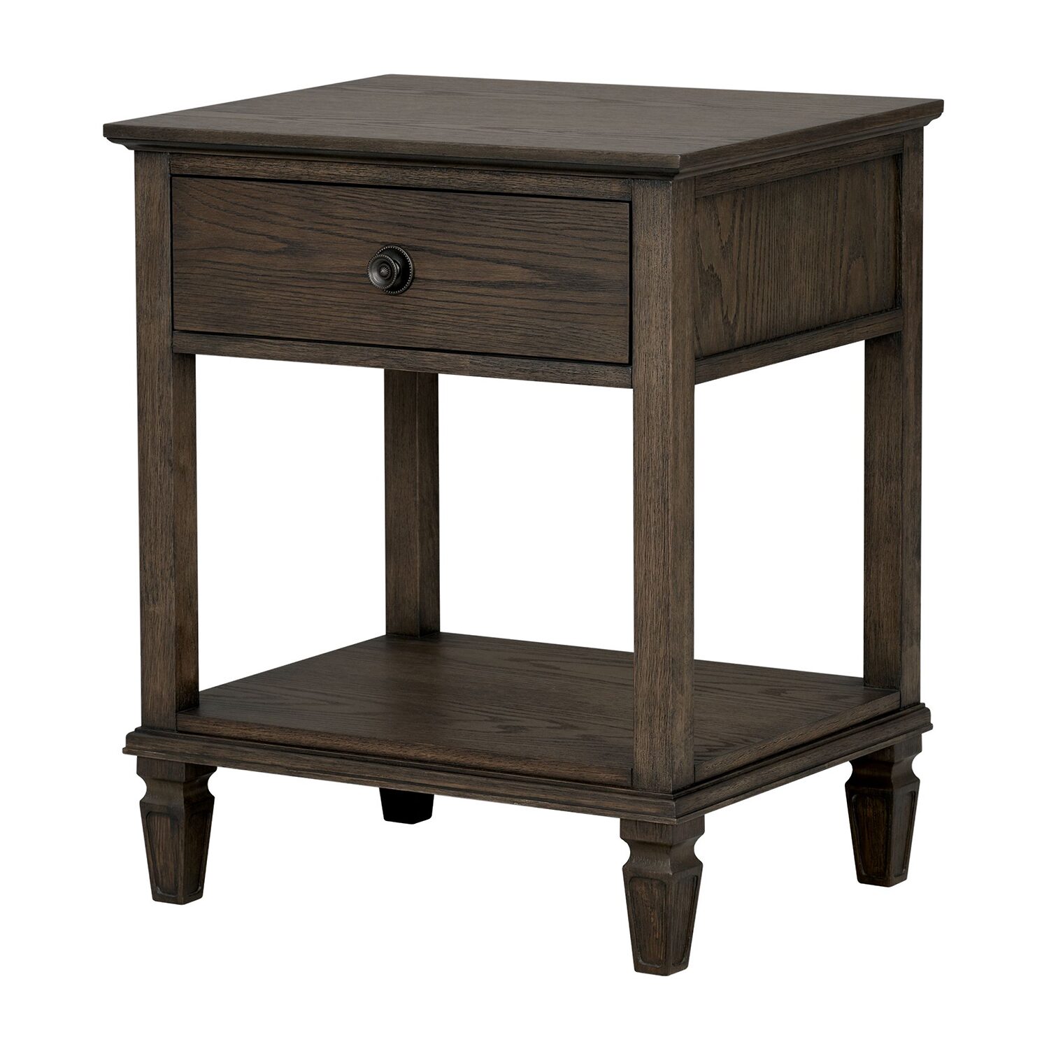Madison Park Signature Victoria One-Drawer Wood Bedside Table With Shelf 1-Drawer Nightstand