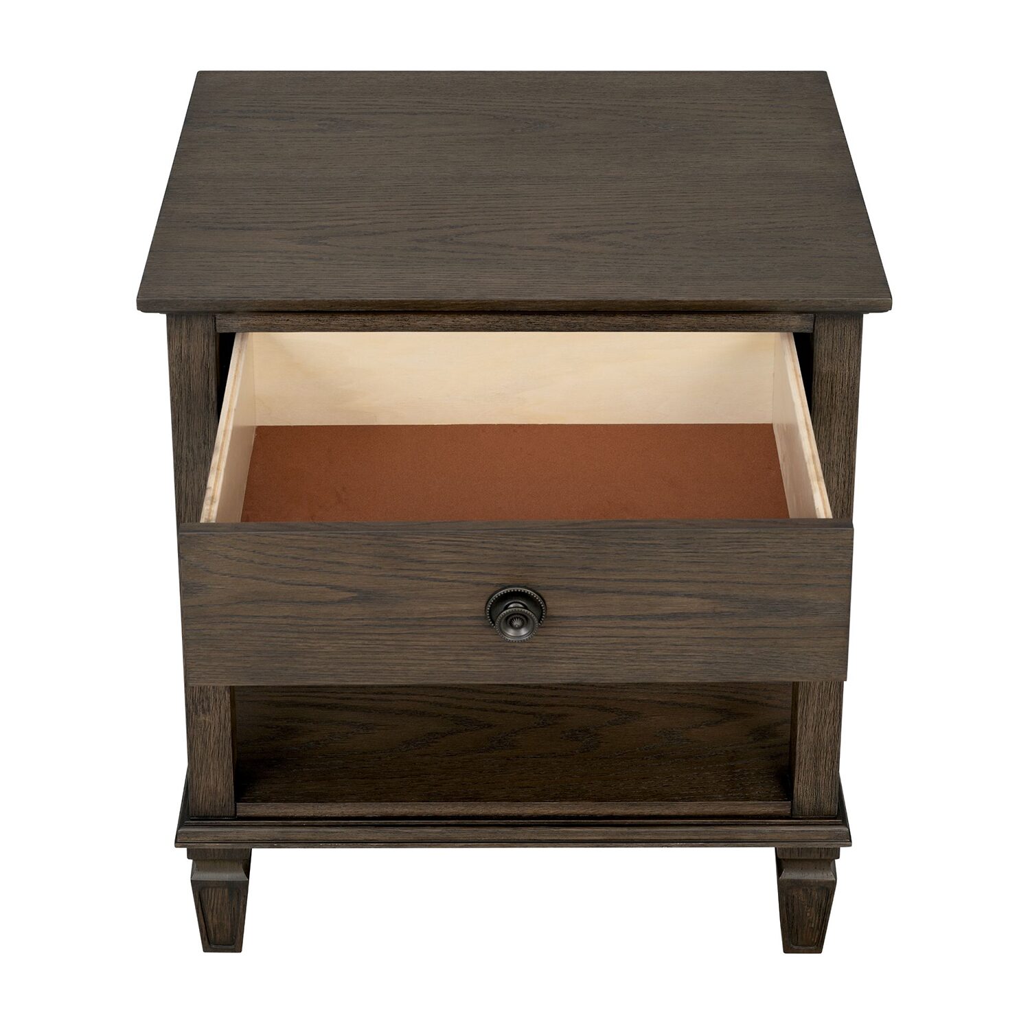 Madison Park Signature Victoria One-Drawer Wood Bedside Table With Shelf 1-Drawer Nightstand