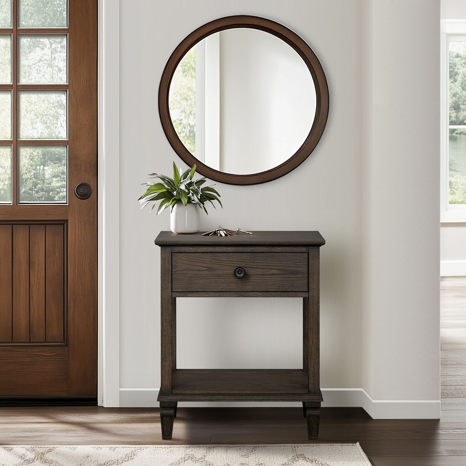 Madison Park Signature Victoria One-Drawer Wood Bedside Table With Shelf 1-Drawer Nightstand