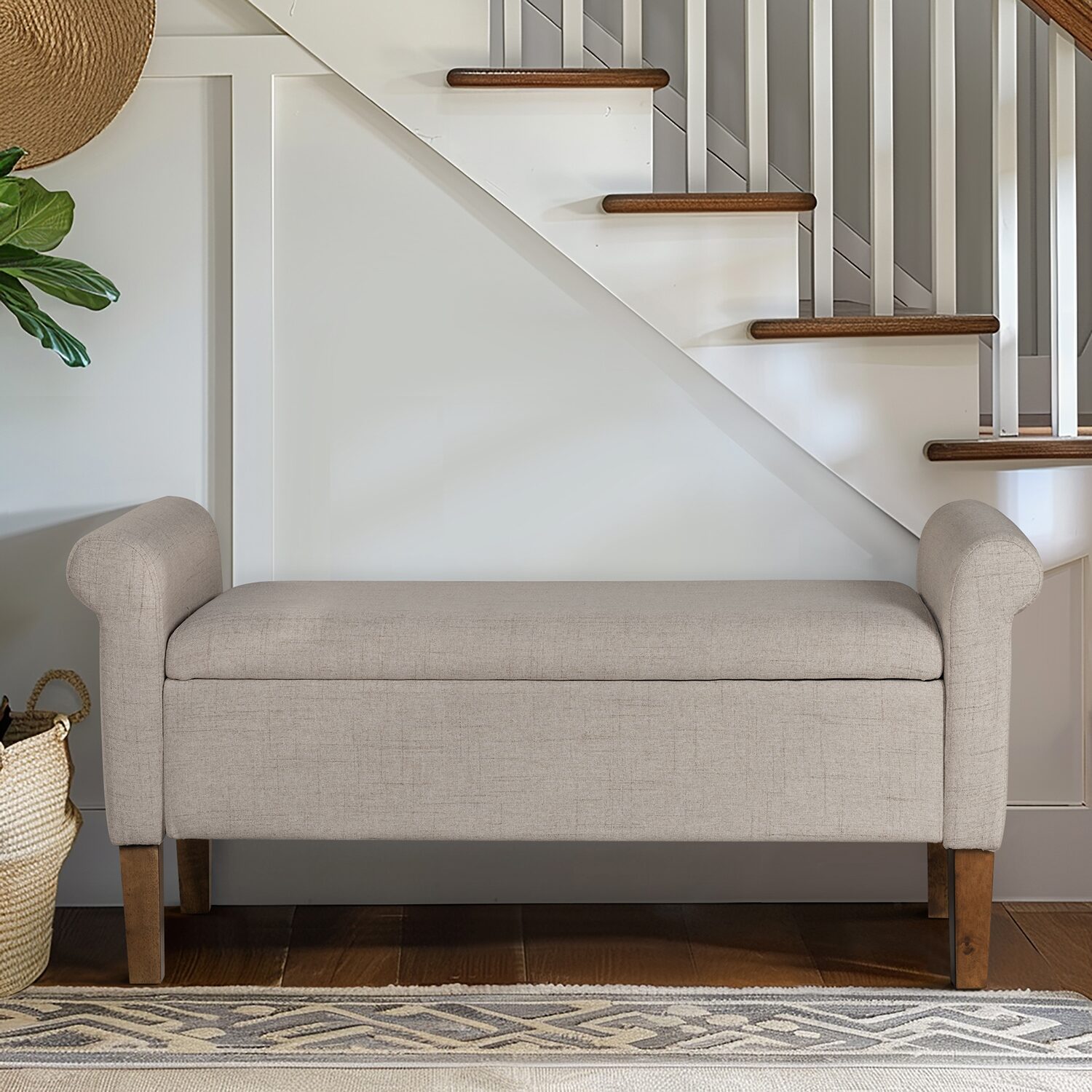 510 Design Aubrey Storage Bench in Cream
