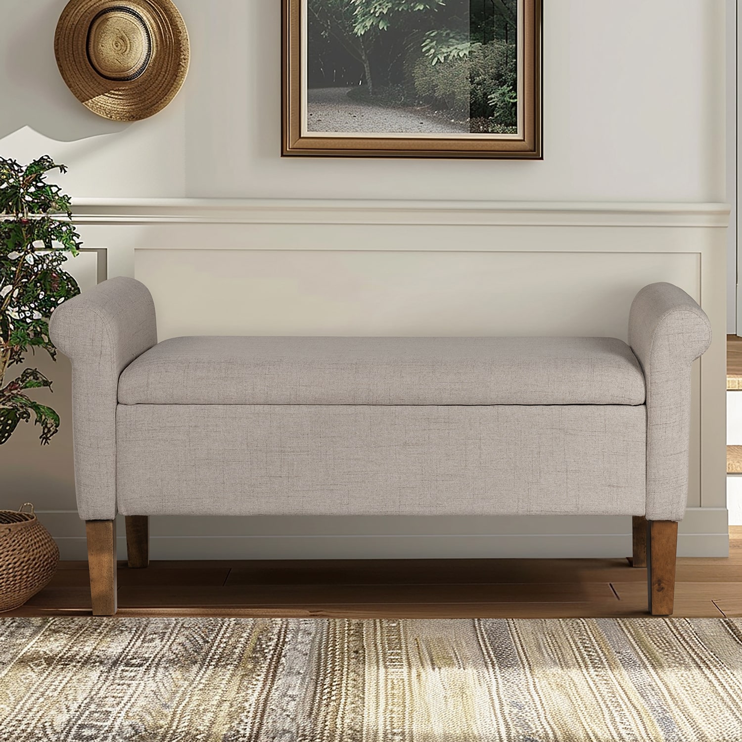 510 Design Aubrey Storage Bench in Cream
