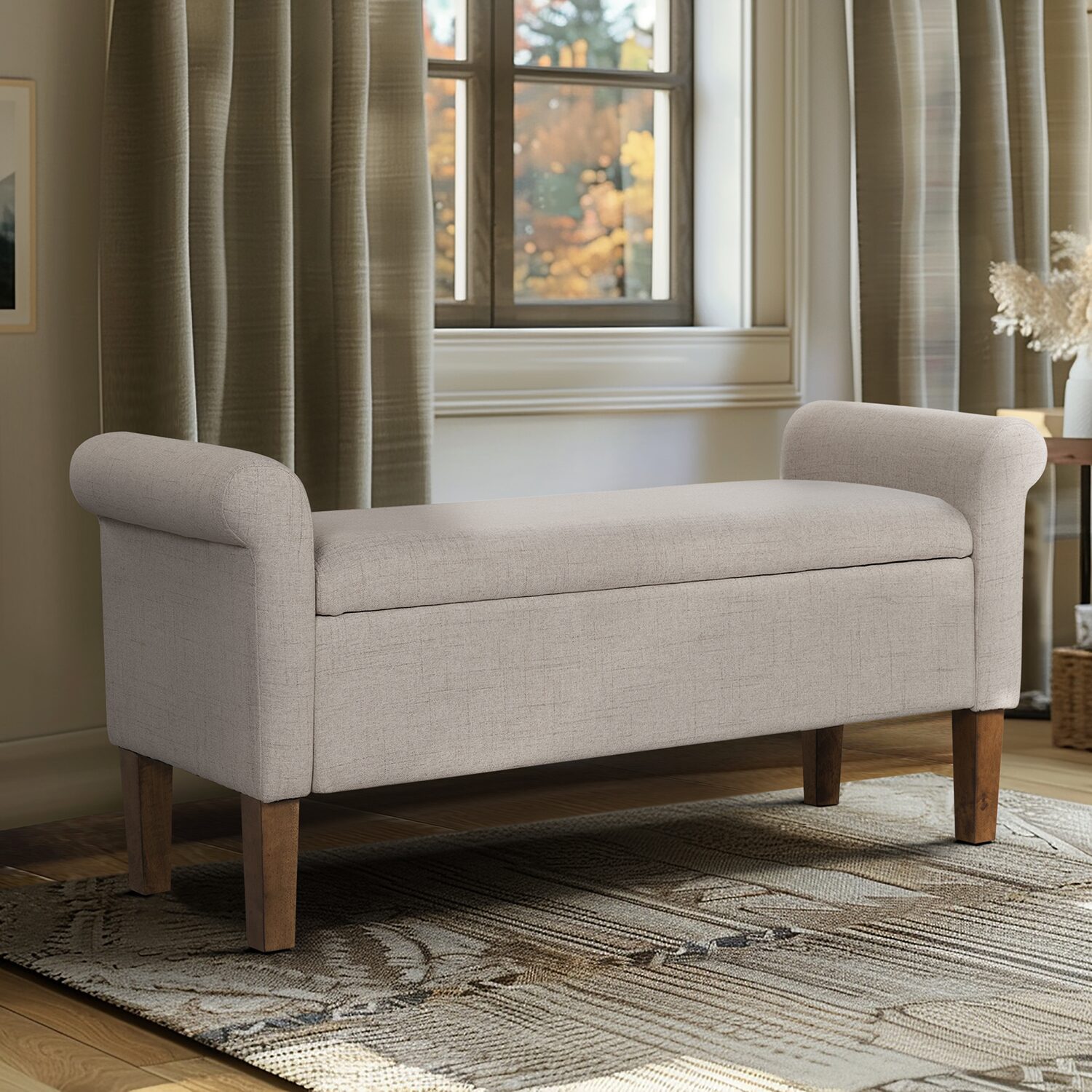 510 Design Aubrey Storage Bench in Cream