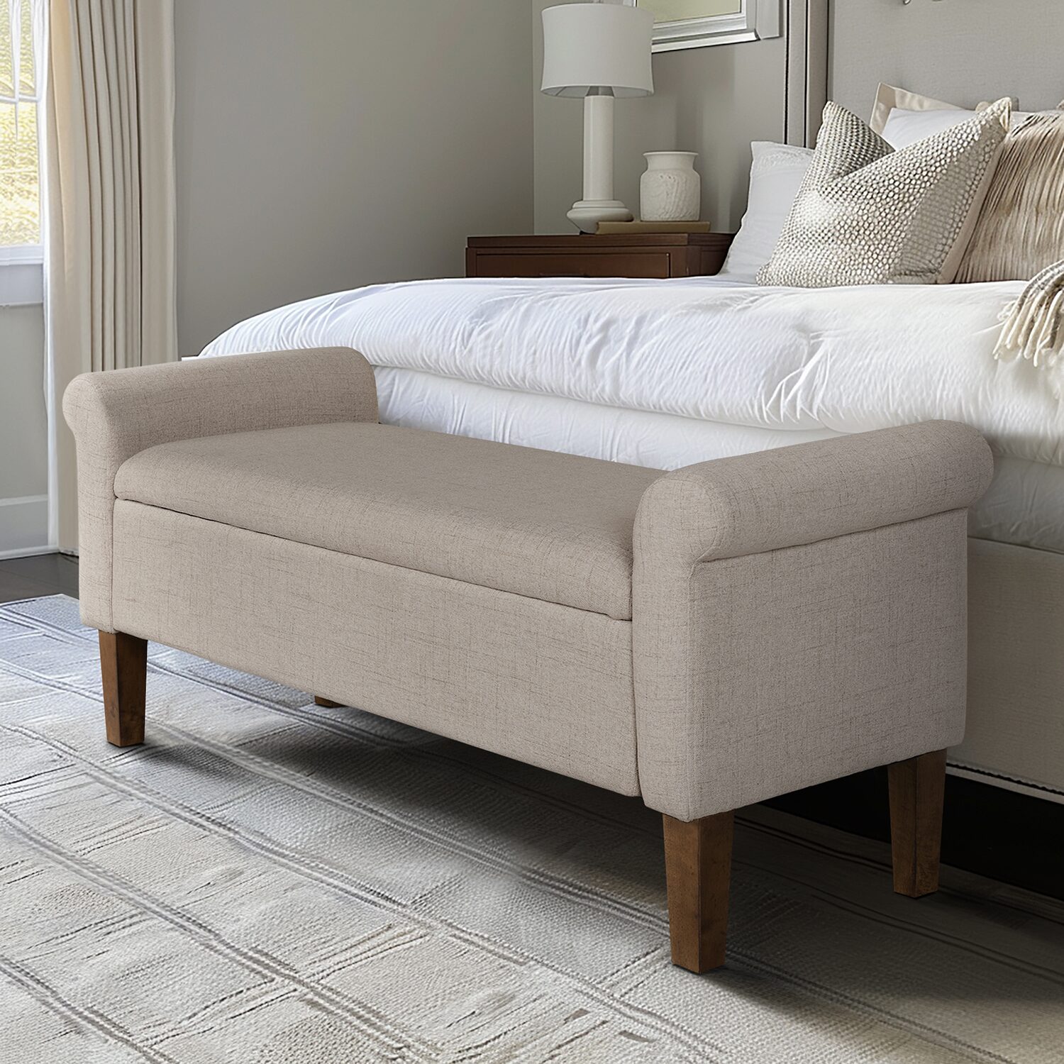 510 Design Aubrey Storage Bench in Cream