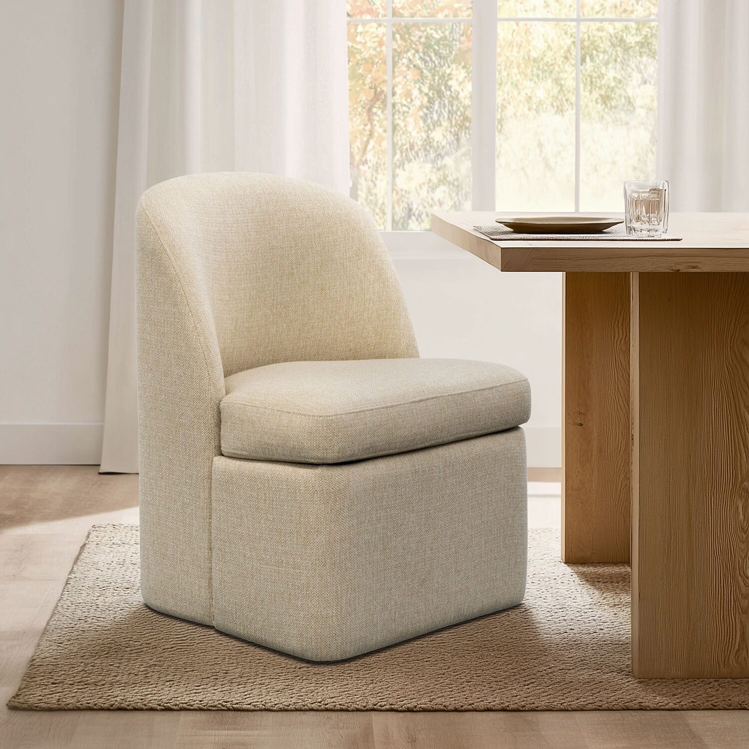 INK+IVY Ink+Ivy Lyra Dining Chair With Castors Upholstered Dining Chair