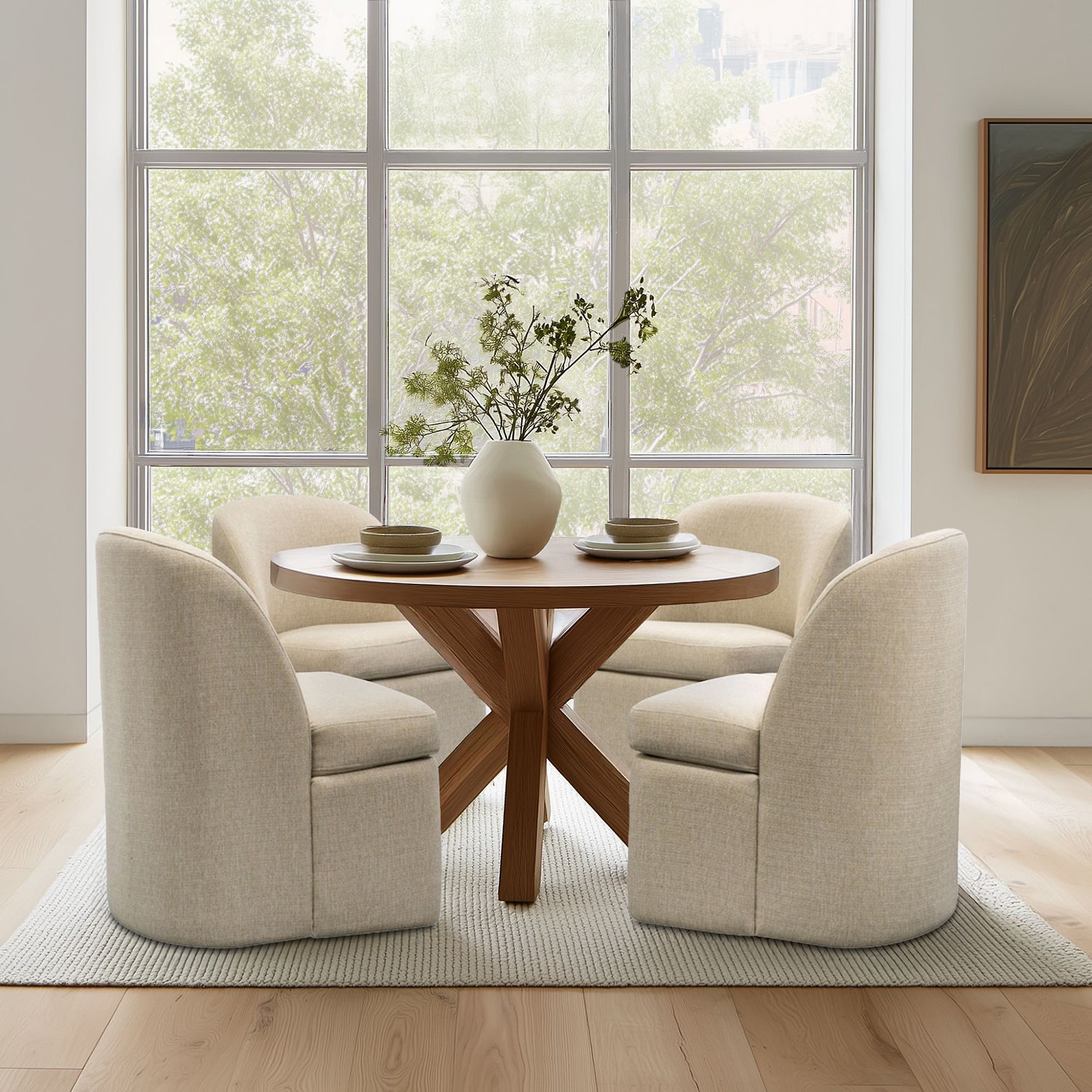 INK+IVY Ink+Ivy Lyra Dining Chair With Castors Upholstered Dining Chair