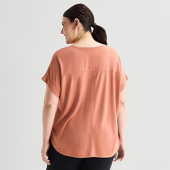 Stylus Womens Plus Crew Neck Short Sleeve T-Shirt