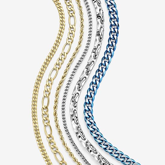 Made in Italy Mens 10K Gold 24 Inch Figaro Chain Necklace