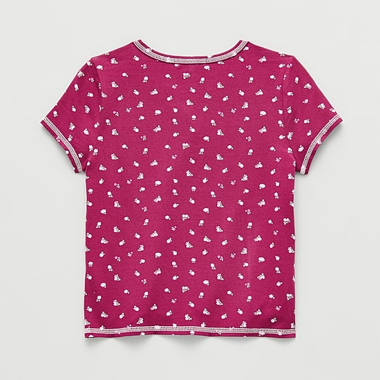 Eyeshadow Big Kid Girls Split Crew Neck Short Sleeve T-Shirt