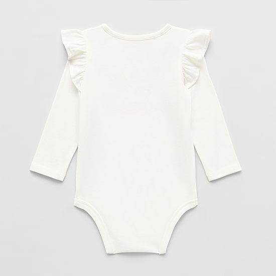 Okie Dokie Baby Girls Round Neck Long Sleeve Bodysuit