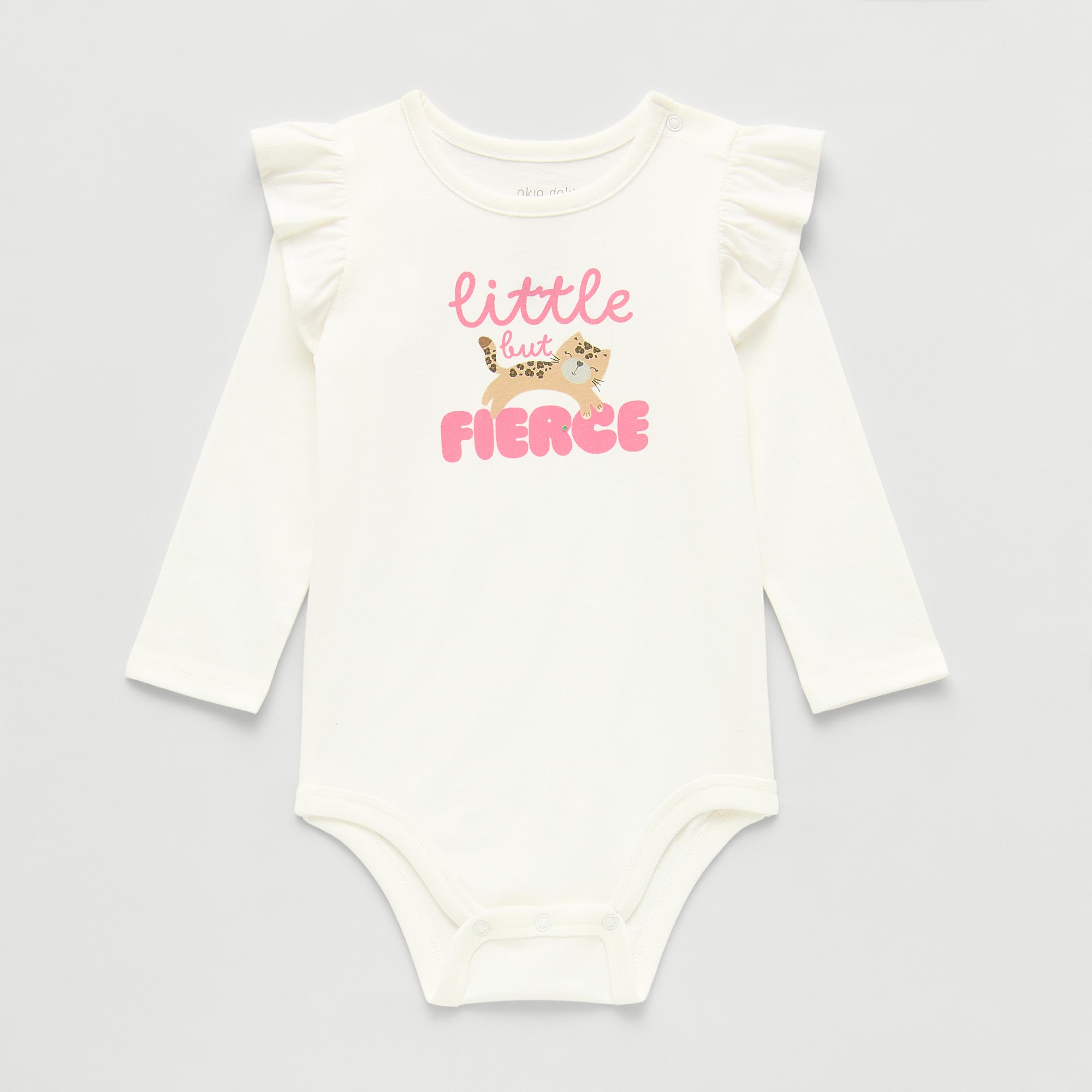 Okie Dokie Baby Girls Round Neck Long Sleeve Bodysuit