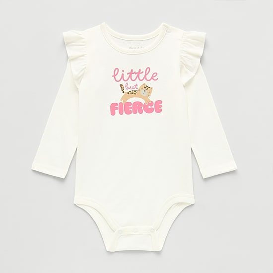 Okie Dokie Baby Girls Round Neck Long Sleeve Bodysuit