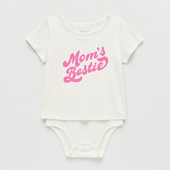 Okie Dokie Toddler Girls Bodysuit Closure Easy-on + Easy-off Adaptive Round Neck Short Sleeve Bodysuit