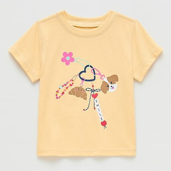 Okie Dokie Toddler Girls Easy-on + Easy-off Sensory Friendly Round Neck Short Sleeve Adaptive Regular Fit Graphic T-Shirt