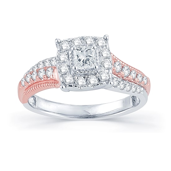 3/4 CT.T.W. Natural Diamond 14K Two-Tone Gold Engagement Ring