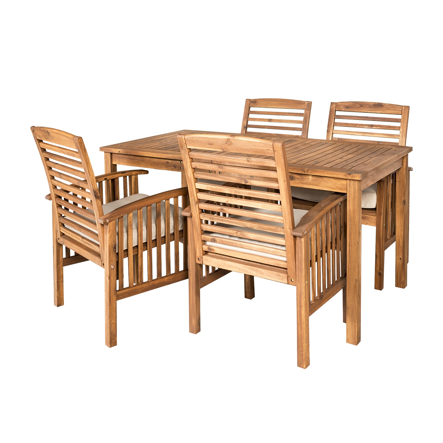 Walker Edison Willard Collection 5-pc. Weather Resistant Rectangular Dining Set