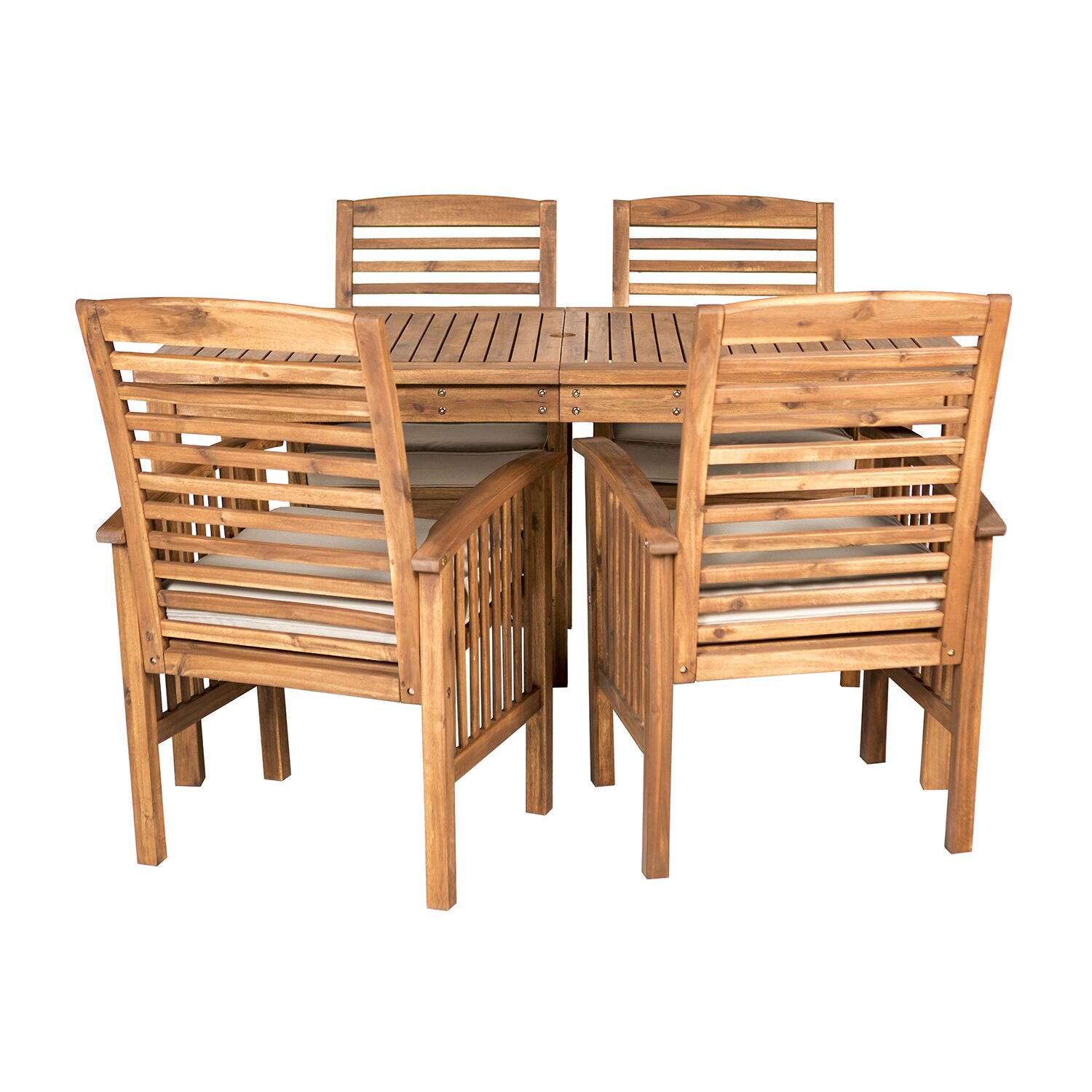 Walker Edison Willard Collection 5-pc. Weather Resistant Rectangular Dining Set