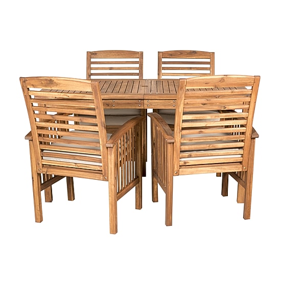 Walker Edison Willard Collection 5-pc. Weather Resistant Rectangular Dining Set