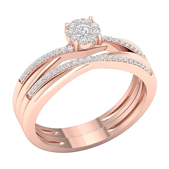 1/4 CT.T.W. Natural Diamond 10K Rose Gold Engagement Ring