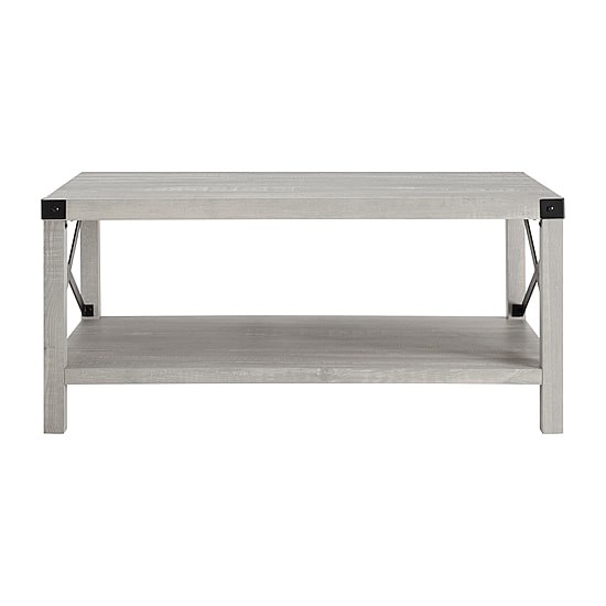 Metal X Rustic Wood Coffee Table