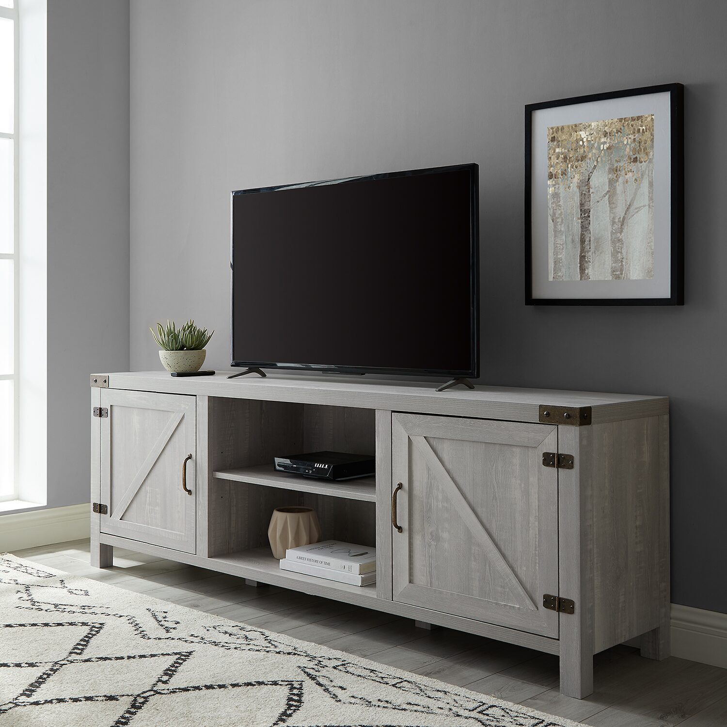 Modern Farmhouse Barndoor 70" TV Stand