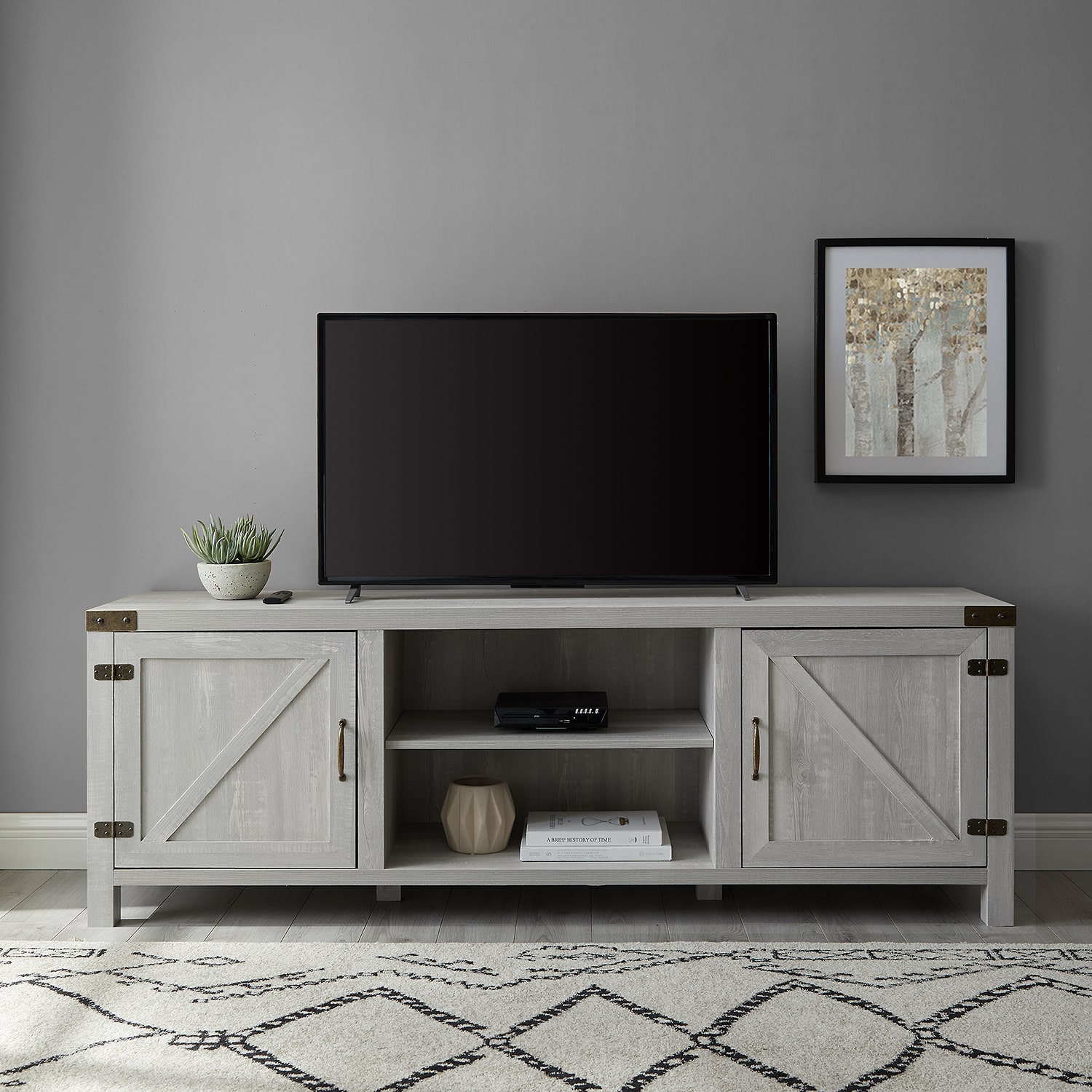 Modern Farmhouse Barndoor 70" TV Stand