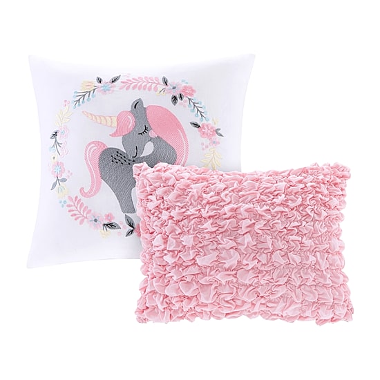 Intelligent Design Bliss Reversible 100% Cotton Quilt Set With Throw Pillows