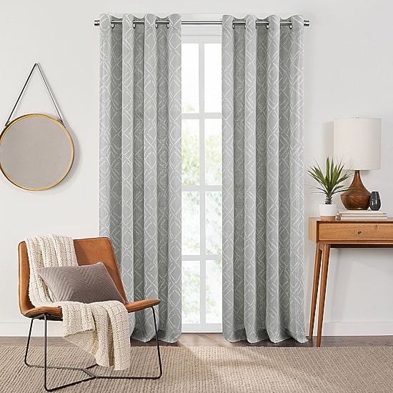 Fieldcrest Arden Diamond Brush Cotton Grommet Top Sheer Single Curtain Panel