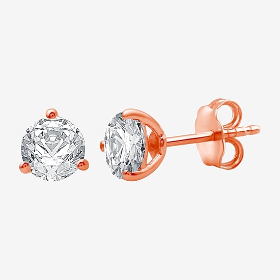Ever Star (E-F / Si1-Si2) 1 CT. T.W. Lab Grown White Diamond 14K Gold 5.7mm Round Stud Earrings