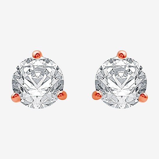 Ever Star (E-F / Si1-Si2) 1 CT. T.W. Lab Grown White Diamond 14K Gold 5.7mm Round Stud Earrings