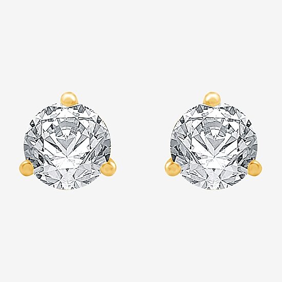 Ever Star (E-F / Si1-Si2) 1 1/2 CT. T.W. Lab Grown White Diamond 14K Gold 6.5mm Round Stud Earrings