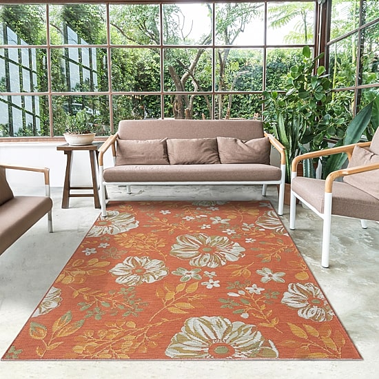 LR Home Bella Floral 24"X96" Indoor Outdoor Rectangular Runner