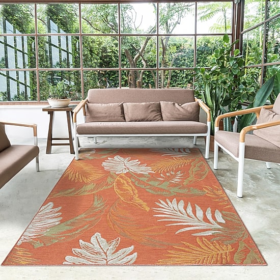 LR HOME BREWIS FLORAL 24"X96" INDOOR OUTDOOR RECTANGULAR RUNNER