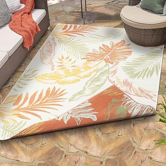 LR HOME BREWIS FLORAL 24"X96" INDOOR OUTDOOR RECTANGULAR RUNNER