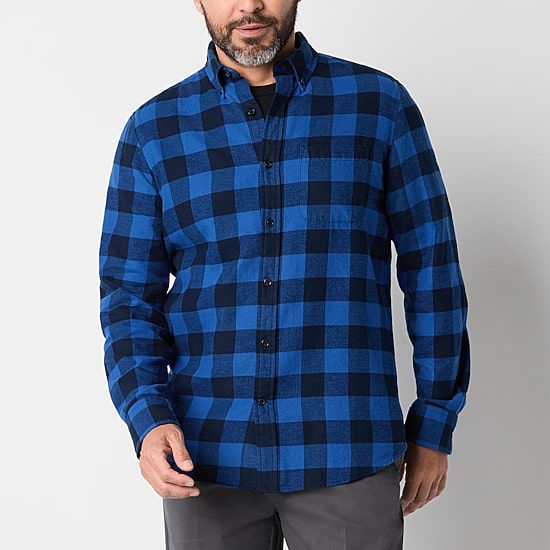 St. John's Bay Mens Long Sleeve Classic Fit Flannel Shirt