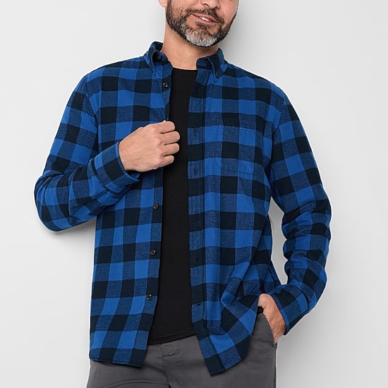 St. John's Bay Mens Long Sleeve Classic Fit Flannel Shirt