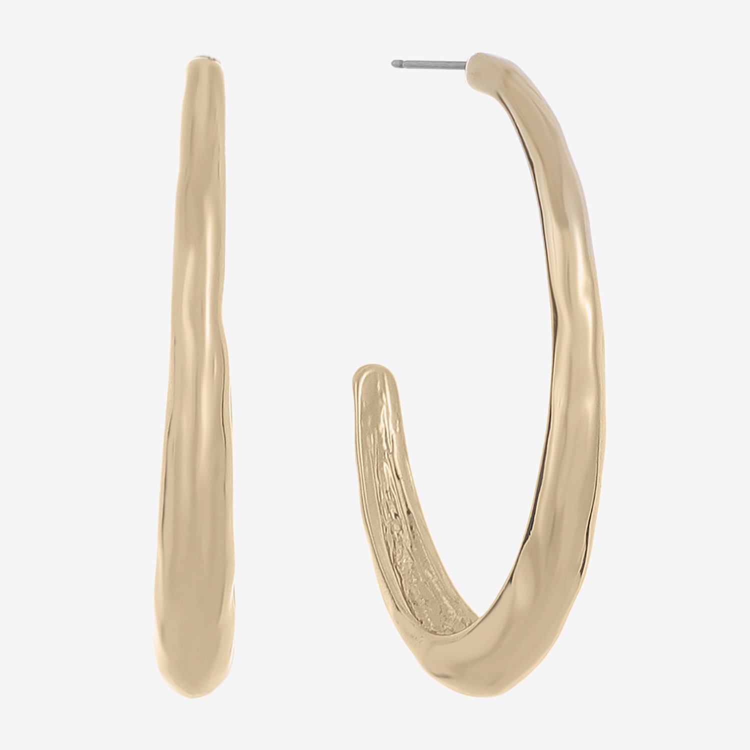 Liz Claiborne Hammered Womens 44.5mm Hypoallergenic Hoop Earrings