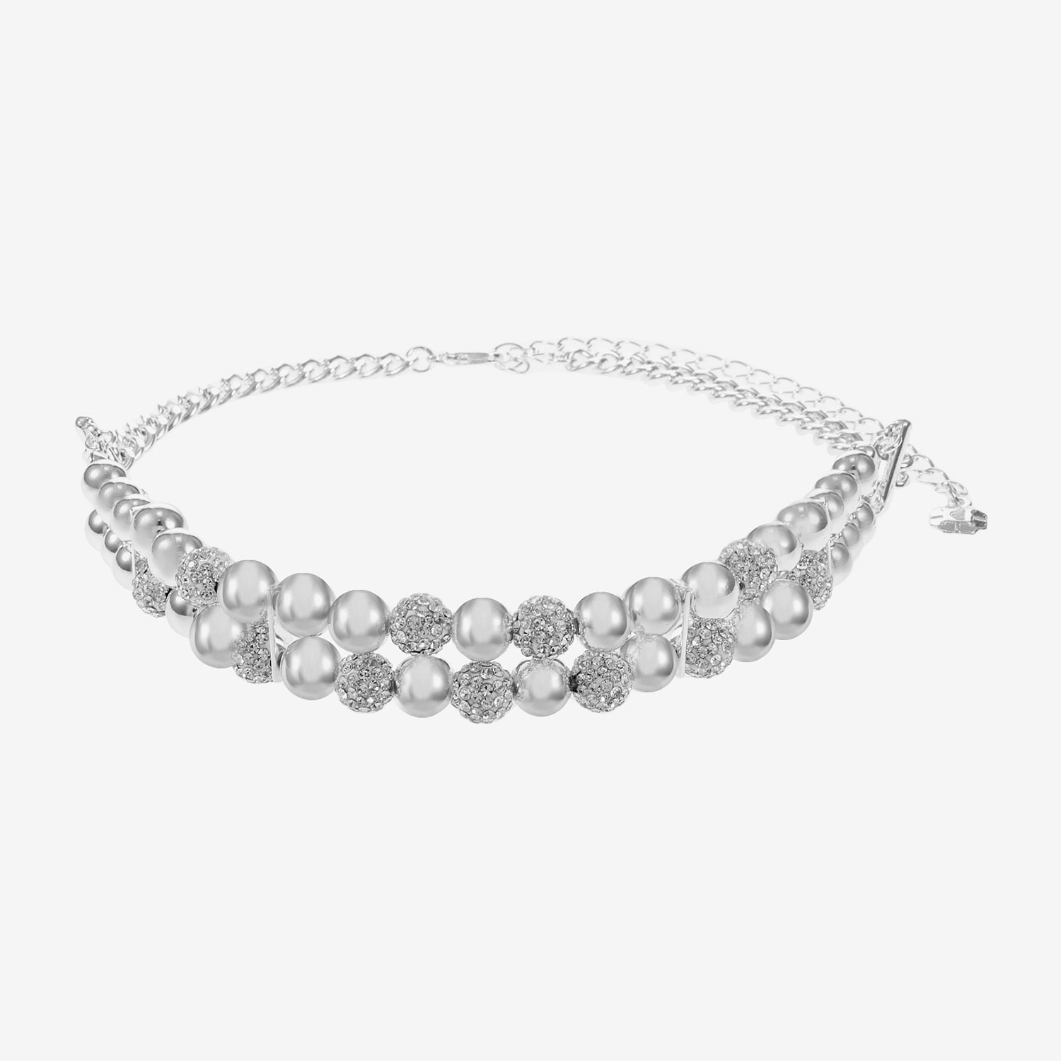 Monet Jewelry Womens Glass Surgical Steel Round 13 Inch Choker Necklace