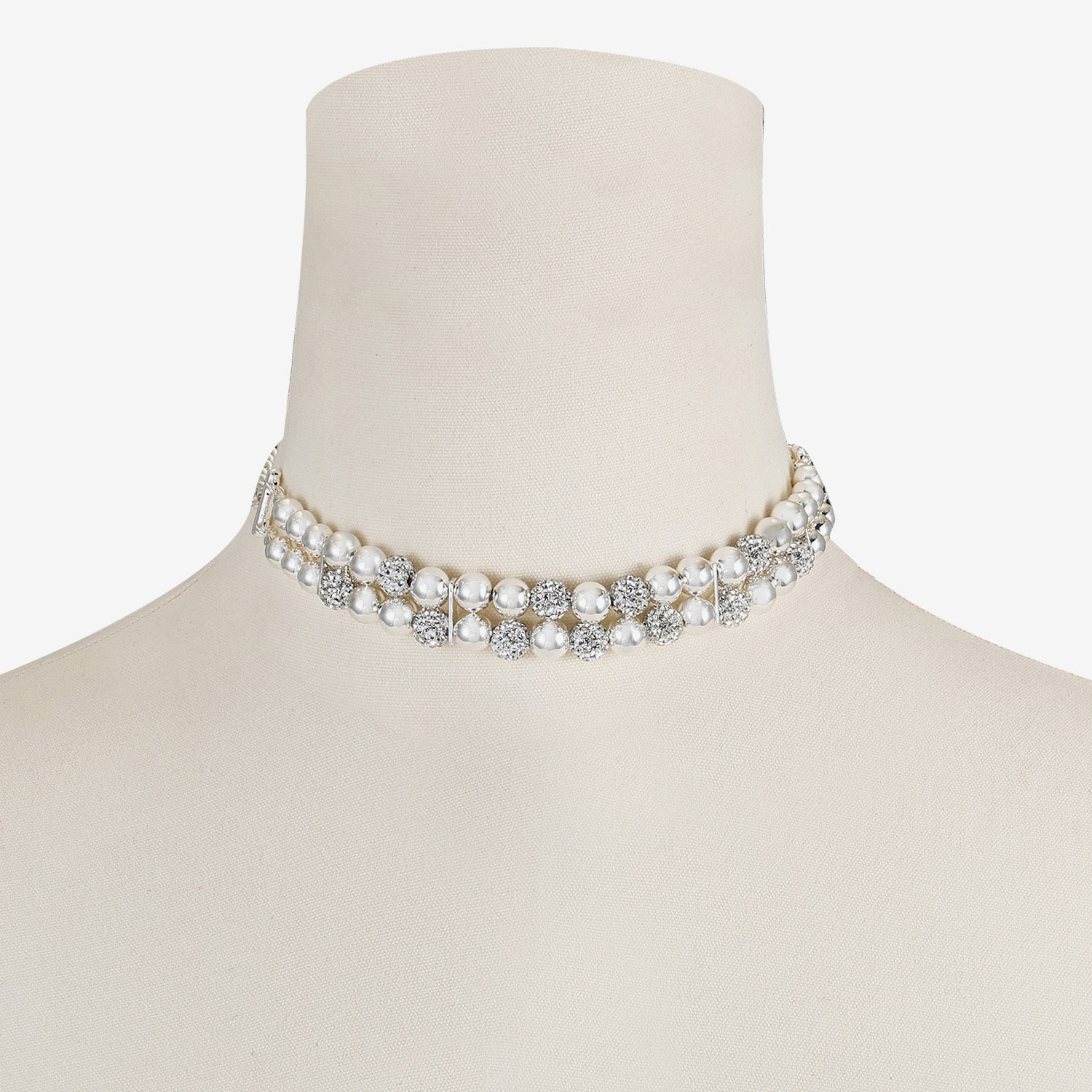 Monet Jewelry Womens Glass Surgical Steel Round 13 Inch Choker Necklace