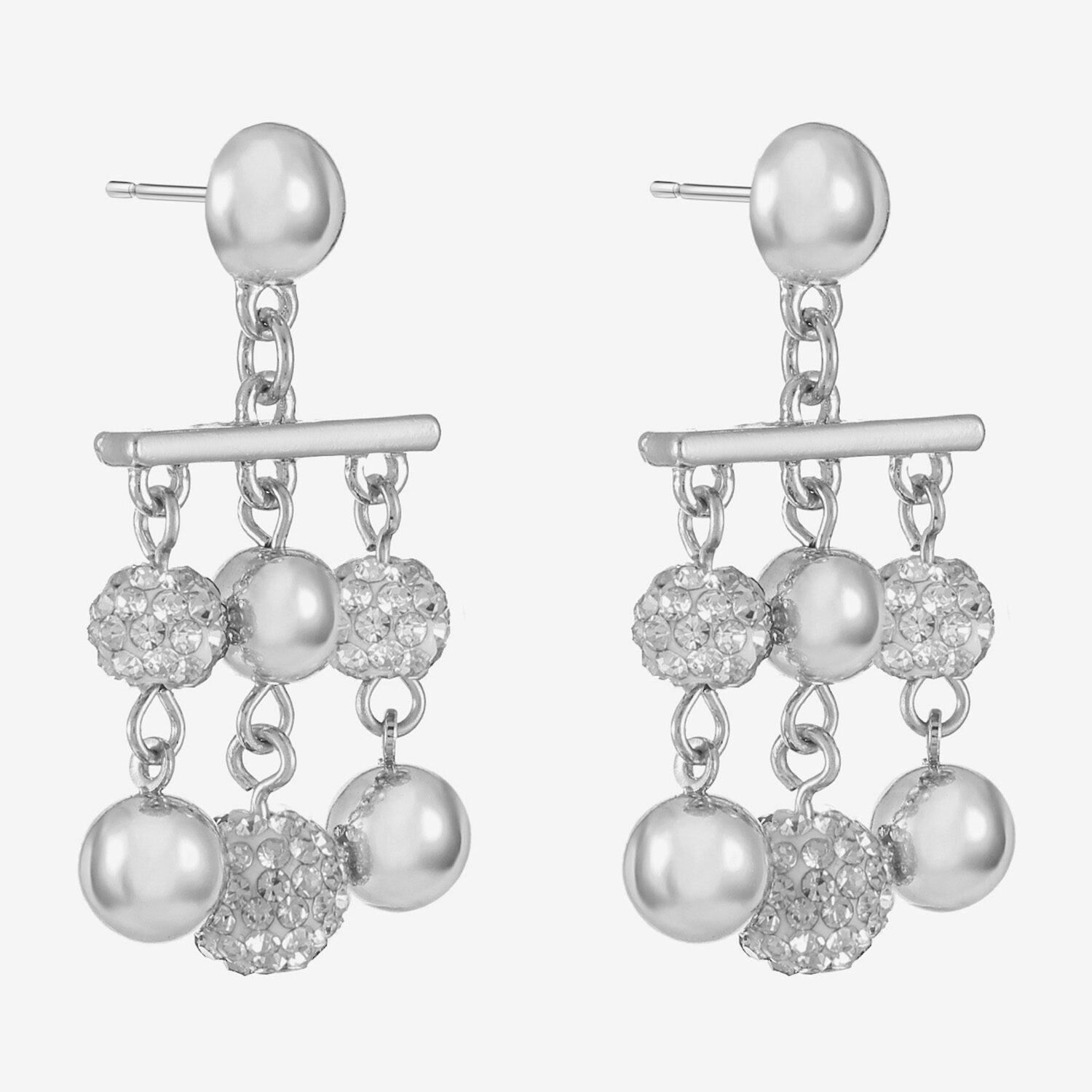 Monet Jewelry Beaded Womens Brown Glass Surgical Steel Round Hypoallergenic Chandelier Earrings