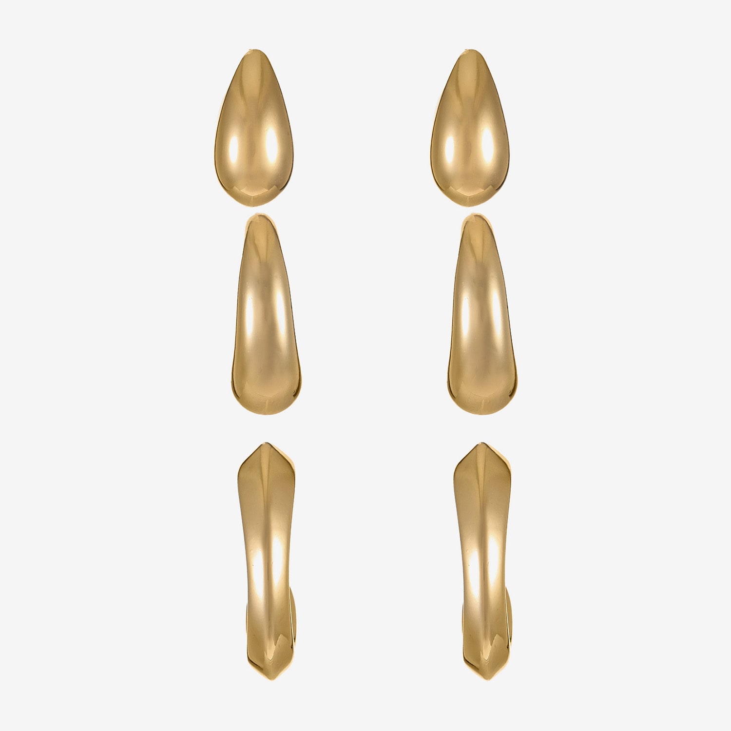 Liz Claiborne Stud & Hoop Womens Hypoallergenic 3 Pair Earring Set